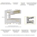 Ver imagem 6 de Armário de Cozinha Completa de Canto Veneza Multimóveis V2063 Branco/Dourado