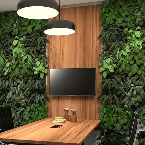 Painel para TV até 40 Polegadas em MDF 195x90cm Nogal Corporate