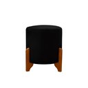 Ver imagem 1 de Puff Banqueta Thor Redondo em Veludo com Pés de Madeira