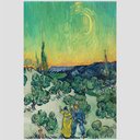 Ver imagem 2 de Quadro Van Gogh Passeio Ao Crepúsculo Tela Moldura Preta 63X42Cm