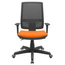 Ver imagem 2 de Cadeira Presidente Brizza Tela Ergonômica Para Escritório Regulagem Altura Back System NR17 Laranja