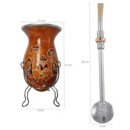 Conjunto Kit Chimarrão Mate Tererê Bomba e Cuia com Tripé Gaúcho - 2