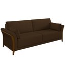 Ver imagem 1 de Sofá Living 3 Lugares 222cm Pés Madeira Roya M22 Veludo Marrom - Mpozenato