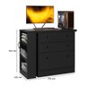 Mesa Gamer Giratória com Cômoda 3 Gavetas Preto - Qmovi - 4