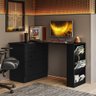 Mesa Gamer Giratória com Cômoda 3 Gavetas Preto - Qmovi - 1