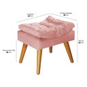 Ver imagem 4 de Puff Sênior Luxuoso Banco Apoio Pés Almofadado Penteadeira:rosa Suede