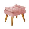 Puff Sênior Luxuoso Banco Apoio Pés Almofadado Penteadeira:rosa Suede - 2