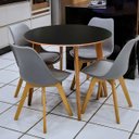 Ver imagem 2 de Mesa de Jantar Dina Redonda de Madeira de 90cm na Cor Preta