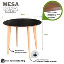 Ver imagem 6 de Mesa de Jantar Dina Redonda de Madeira de 90cm na Cor Preta