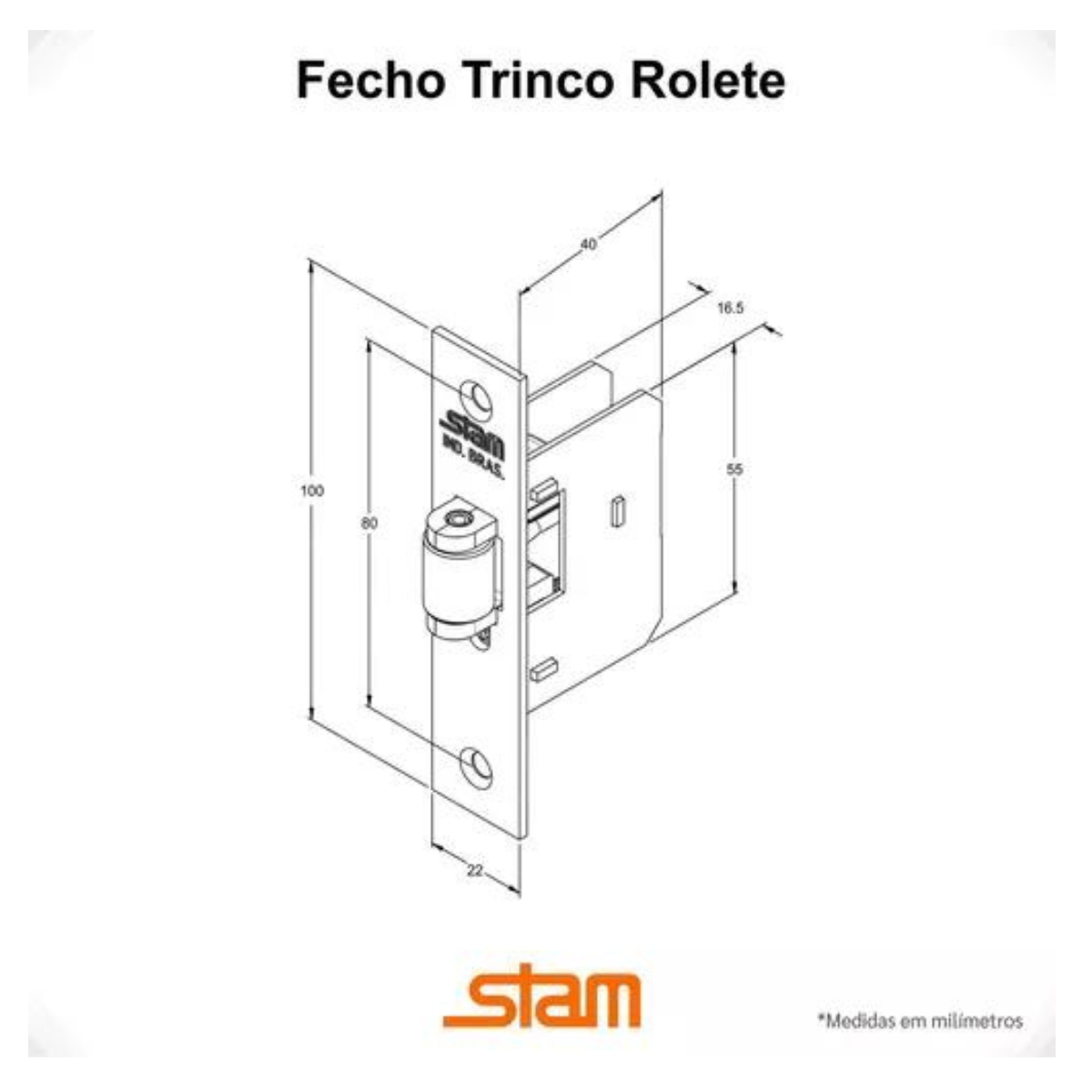 Fecho Mini Rolete Porta Pivotante Inox Cromado 3f - 2