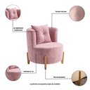 Ver imagem 6 de Kit 2 Poltronas Orgânica Curva Luna Veludo Rosê - Montanaris Decor