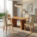 Ver imagem 2 de Mesa de Jantar 4 Lugares Orlando Ripado 180 cm Cinamomo/Gengibre - Panorama Moveis