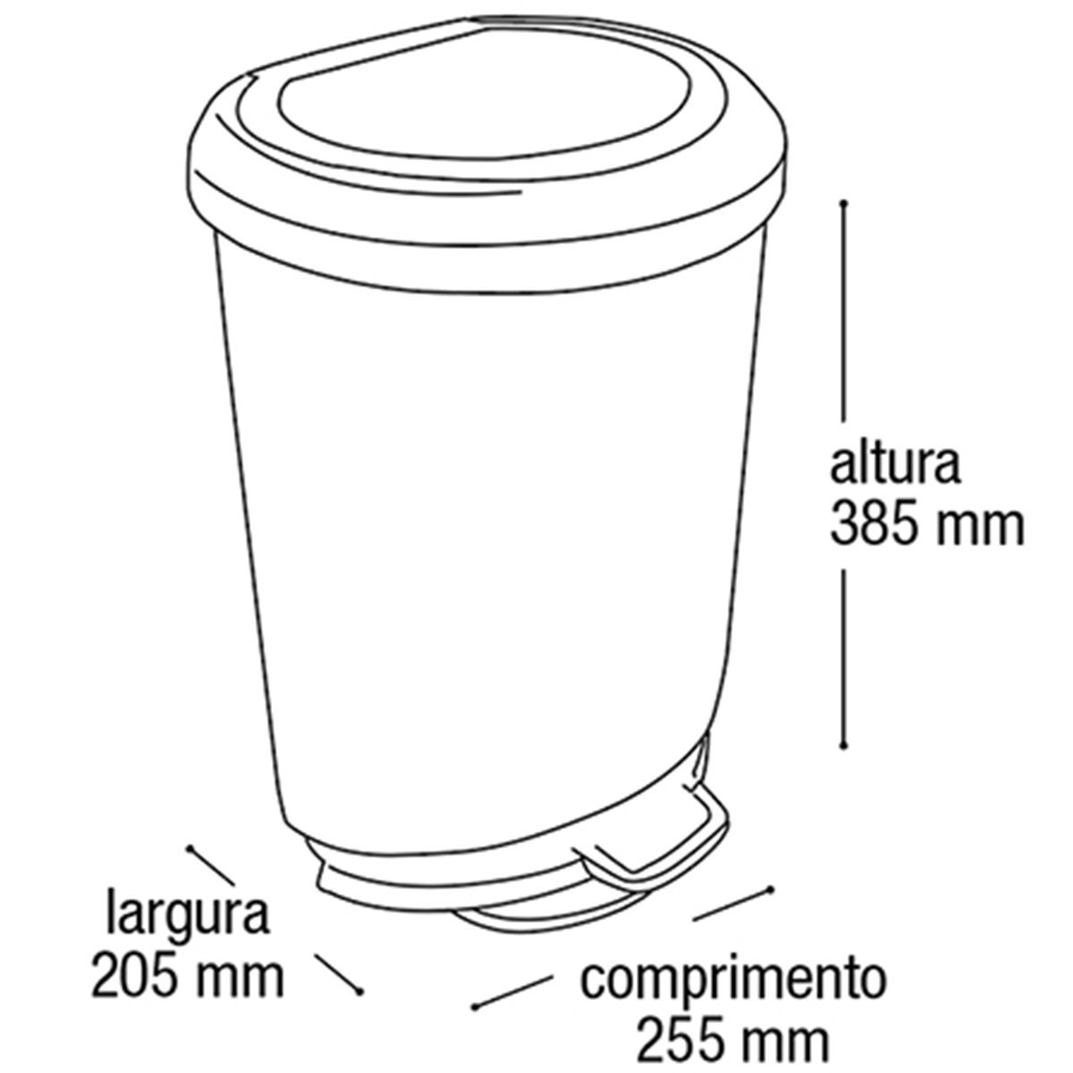 Cesto P/ Lixo Inox 10 Litros Cozinha Lixeira Label Multiuso - 2