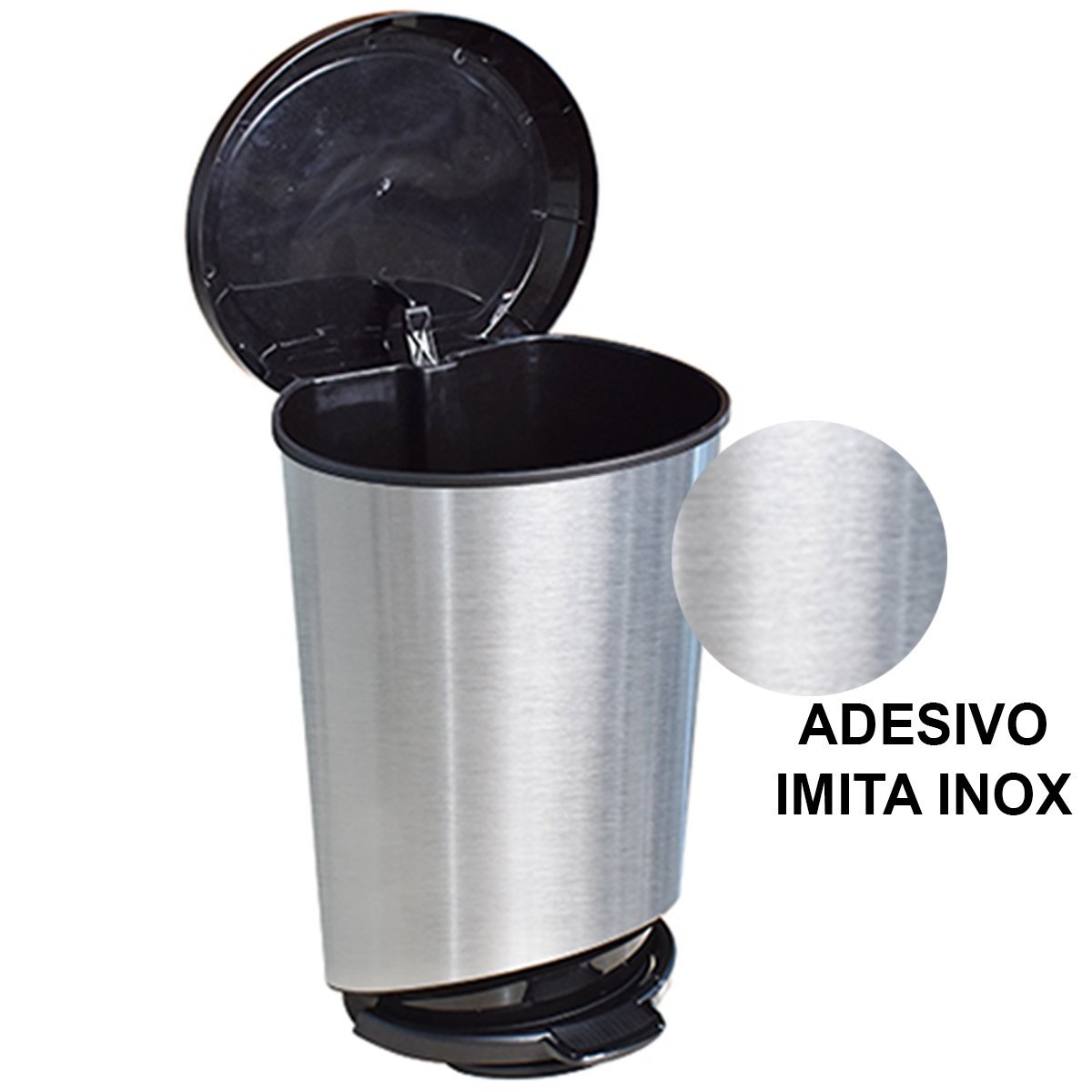 Cesto P/ Lixo Inox 10 Litros Cozinha Lixeira Label Multiuso - 4