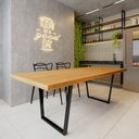 Ver imagem 1 de Mesa Industrial para Ambiente Biofílico Madeira Maciça Lanna com Ferragem 2,50m Preto