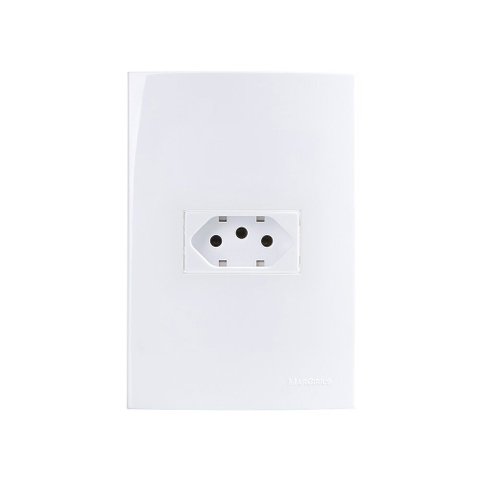 Tomada Margirius Sleek 2p+t 10a com Placa 4x2 Branca