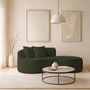 Ver imagem 1 de Sofá Design Robusto Elegante Curvo Bouclé:verde Musgo