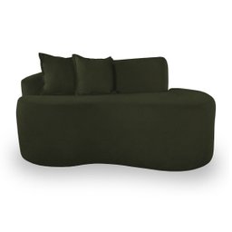 Sofá Design Robusto Elegante Curvo Bouclé:verde Musgo - 2 Sofá Design Robusto Elegante Curvo Bouclé:verde Musgo - 2