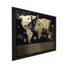 Mapa Mundi de Raspar Dourado com Moldura com Bandeiras 73x50 - 3