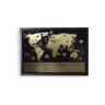 Mapa Mundi de Raspar Dourado com Moldura com Bandeiras 73x50 - 2