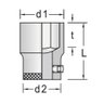 Soquete Sextavado Encaixe 3/4'' Ref. 32-22mm Gedore 017.402 - 2