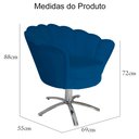 Ver imagem 5 de Poltrona Cadeira Com Base Giratoria cromado Pétala Suede Azul Royal