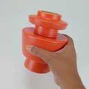 Ver imagem 2 de Vaso Valvola Decorativo Cachepô Enfeite 16x12x12cm Cerâmica Laranja