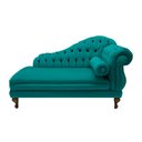 Ver imagem 1 de Recamier Divã Namoradeira Larissa 185cm Esquerdo de Quem Senta Suede Azul Turquesa - Incasa Decor