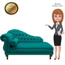 Ver imagem 5 de Recamier Divã Namoradeira Larissa 185cm Esquerdo de Quem Senta Suede Azul Turquesa - Incasa Decor