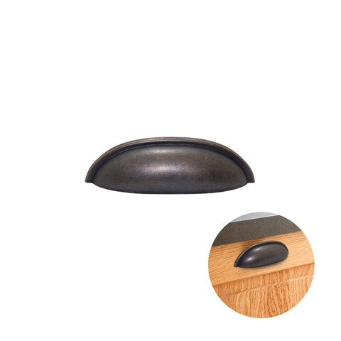 Puxador Concha Meia Lua Bronze Envelhecido 10 Peças