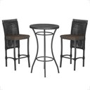 Ver imagem 1 de Mesa Bistrô e 2 Banquetas Roma Preta Corda Náutica Estofado 9 Trama Original