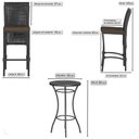 Ver imagem 2 de Mesa Bistrô e 2 Banquetas Roma Preta Corda Náutica Estofado 9 Trama Original