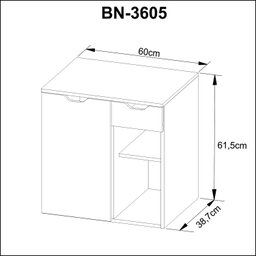 Gabinete Suspenso para Banheiro 60cm  - 5