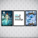 Ver imagem 2 de Kit 3 Quadros Oxalá Iemanjá 24x18cm:madeira Branca