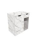 Ver imagem 3 de Gabinete Suspenso para Banheiro 60cm Branco/Mármore