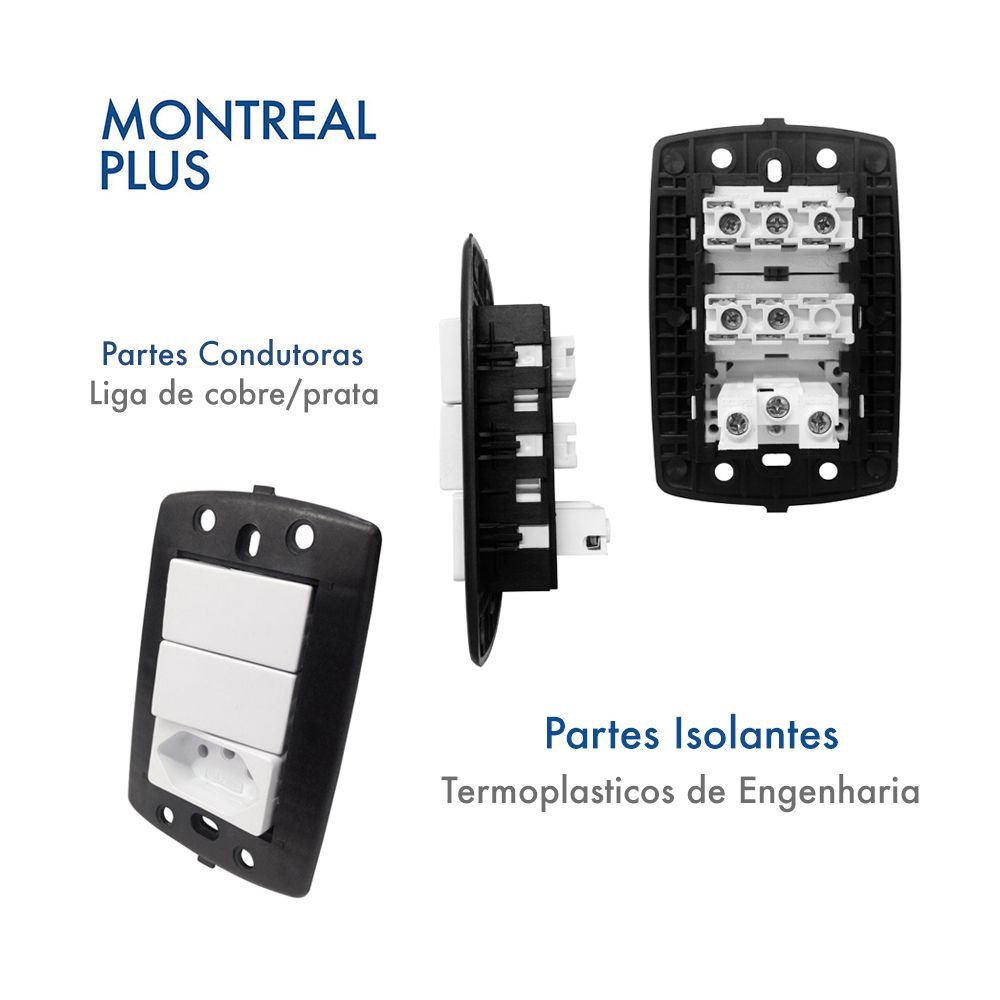 1 Interruptor Intermediário Com Placa 4x2 (Branco) - Montreal Plus imp - 3