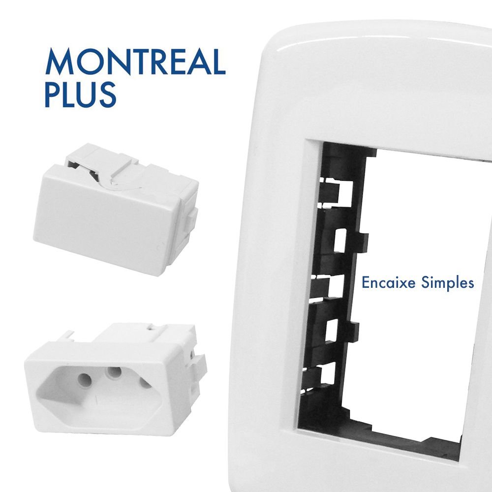 1 Interruptor Intermediário Com Placa 4x2 (Branco) - Montreal Plus imp - 4