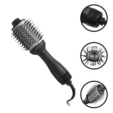 Escova Secadora de Cabelo 5 em 1 Modeladora Alisadora Dá Brilho Della Ion Tourmaline Bivolt Agratto