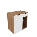 Ver imagem 3 de Gabinete Suspenso para Banheiro 60cm Laranja/Amendoa/Branco