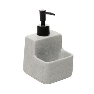 Porta Detergente Líquido C/ Suporte para Esponja Cinza 360ml
