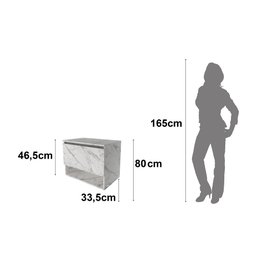 Balcão Gabinete Suspenso para Banheiro 60cm com 1 Porta e Nicho BN3606  - 7