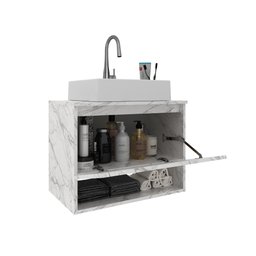 Balcão Gabinete Suspenso para Banheiro 60cm com 1 Porta e Nicho BN3606  - 5