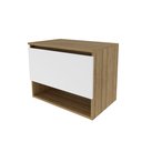 Ver imagem 3 de Balcão Gabinete Suspenso para Banheiro 60cm com 1 Porta e Nicho BN3606 Laranja/Amendoa/Branco
