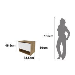 Balcão Gabinete Suspenso para Banheiro 60cm com 1 Porta e Nicho BN3606 - 7