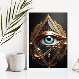 Quadro Decorativo Olho De horus 24x18cm:madeira Preta - 2