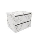Ver imagem 3 de Gabinete Suspenso para Banheiro 60cm 2 Gavetas BN3607 Branco/Mármore