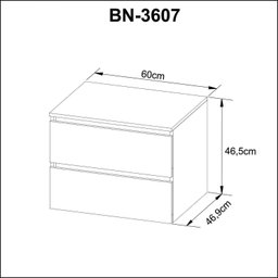 Gabinete Suspenso para Banheiro 60cm 2 Gavetas BN3607  - 5