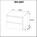 Ver imagem 4 de Gabinete Suspenso para Banheiro 60cm 2 Gavetas BN3607 Branco/Mármore
