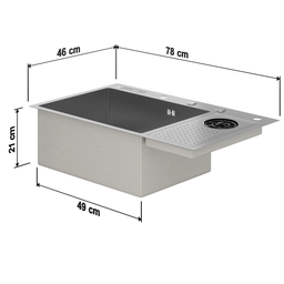 Cuba Gourmet para Cozinha Zurique Aço Inox 304 Lava Copos Goldenx - 5