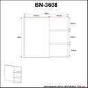 Ver imagem 6 de Espelheira Armário para Banheiro com Espelho BN3608 Branco/Mármore